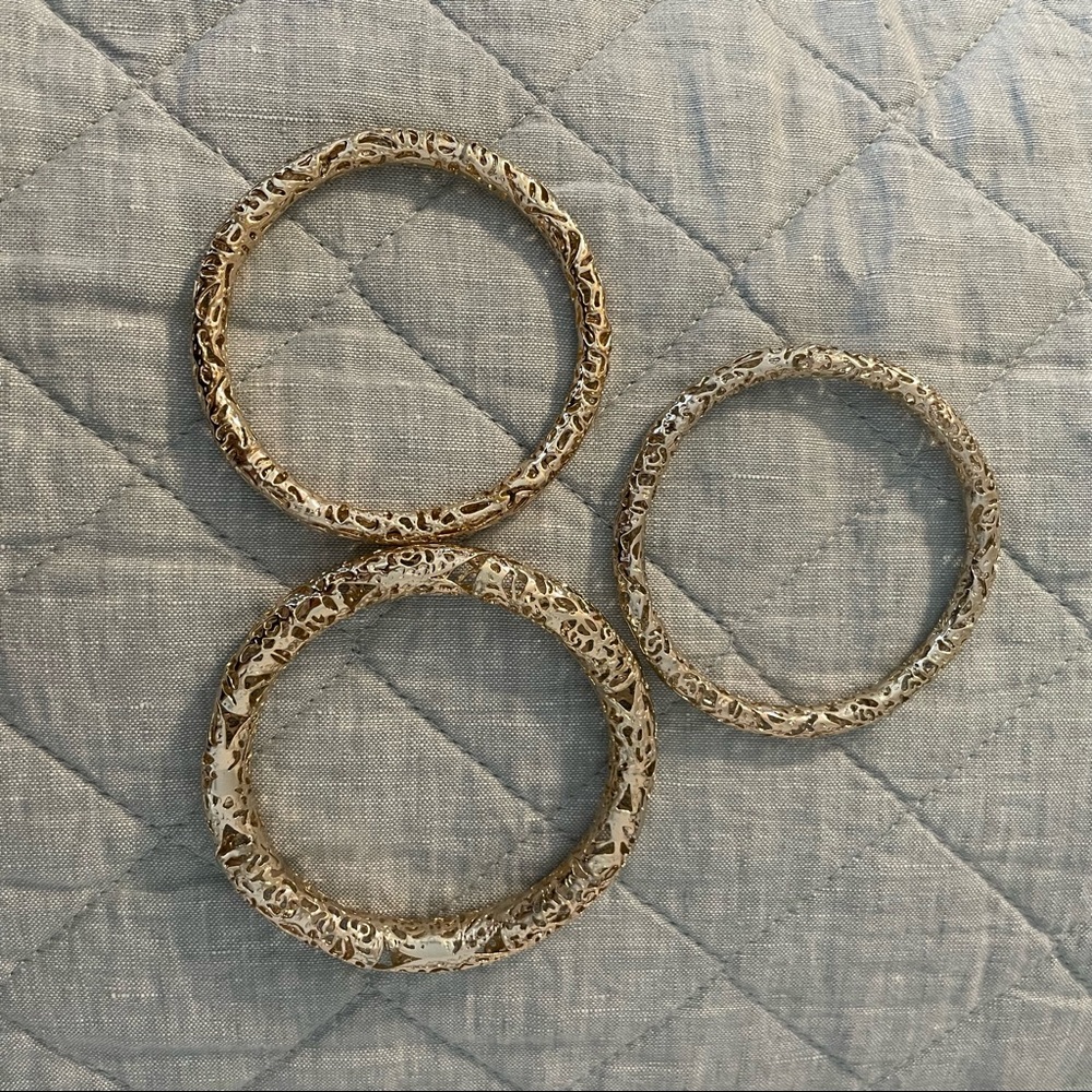 Kendra Scott Gold Bangles - set of 3